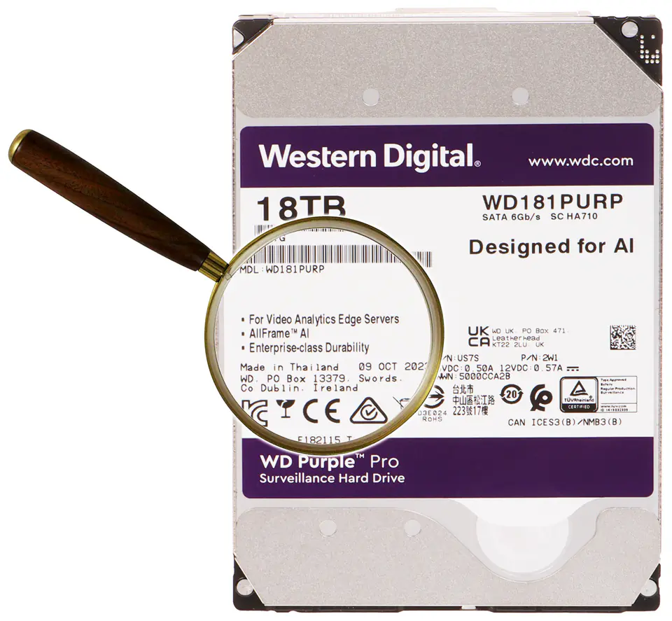 ⁨DYSK DO REJESTRATORA HDD-WD181PURP 18TB 24/7 WESTERN DIGITAL⁩ w sklepie Wasserman.eu