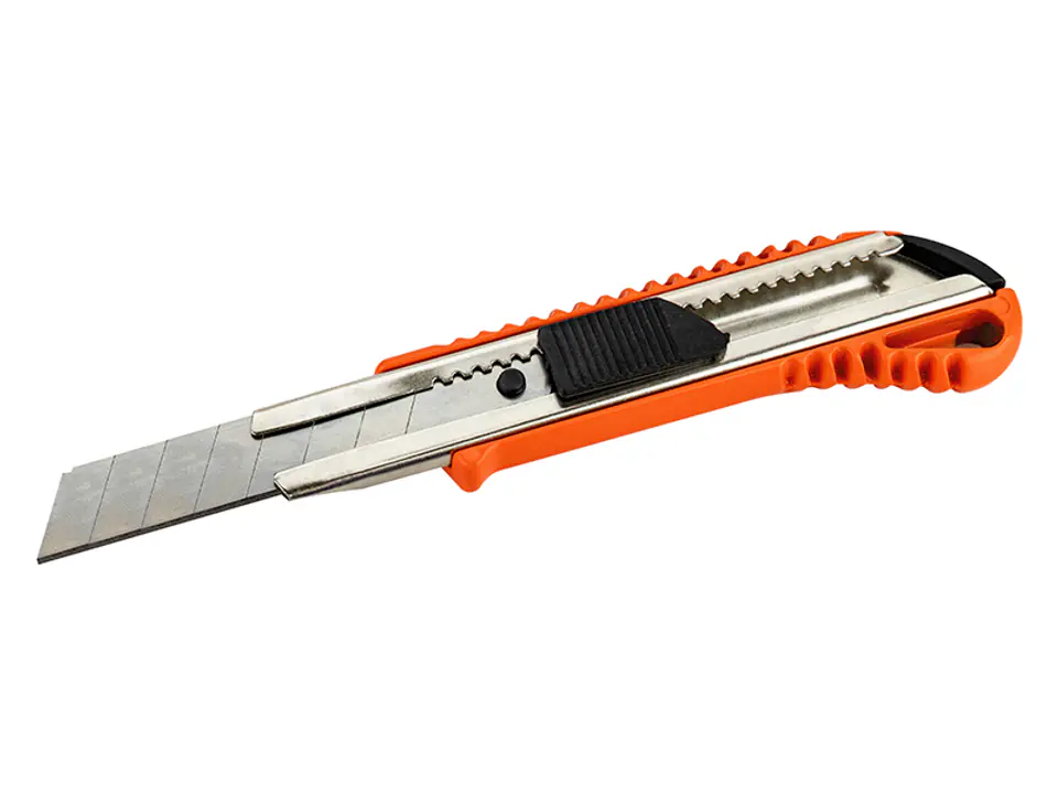 Nożyk łamany 18mm metalowy introligatorski pomarańczowy w sklepie Wasserman.eu