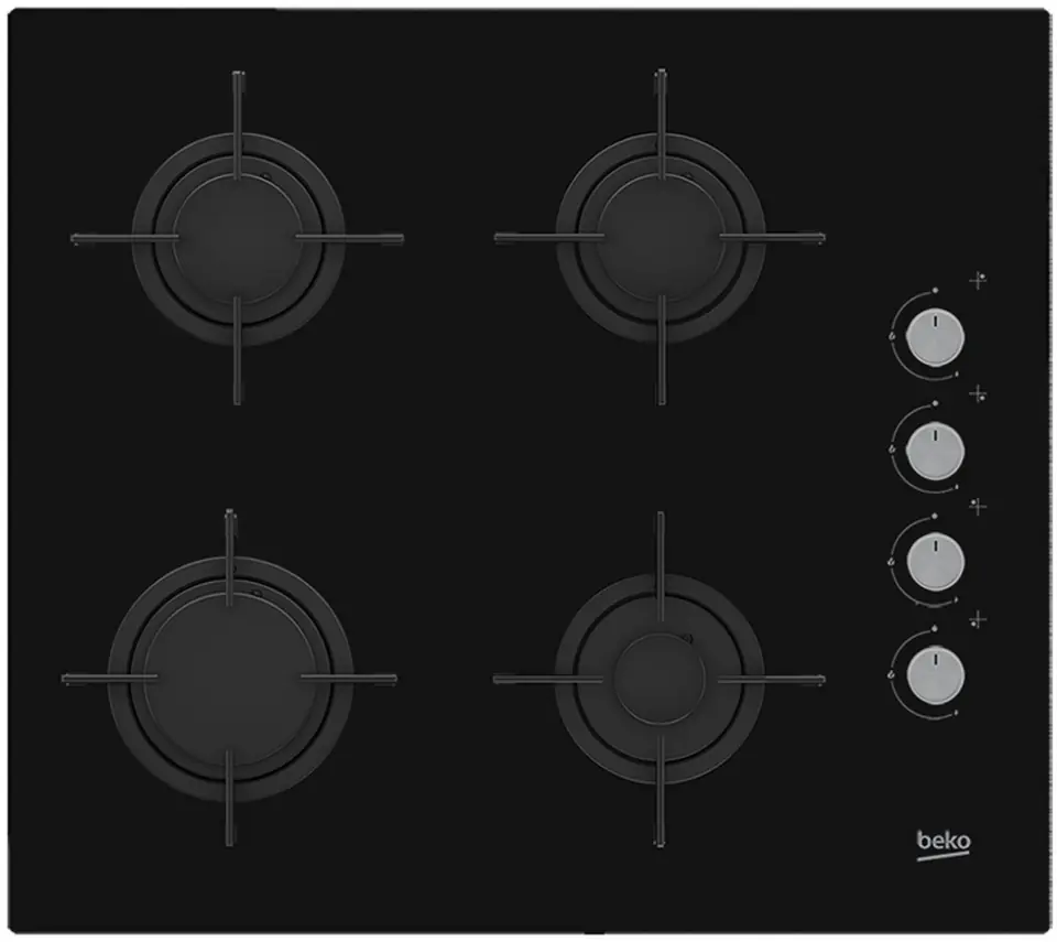 ⁨Beko HILG64120S hob Black Built-in 60 cm Gas 4 zone(s) Unpacked⁩ at Wasserman.eu