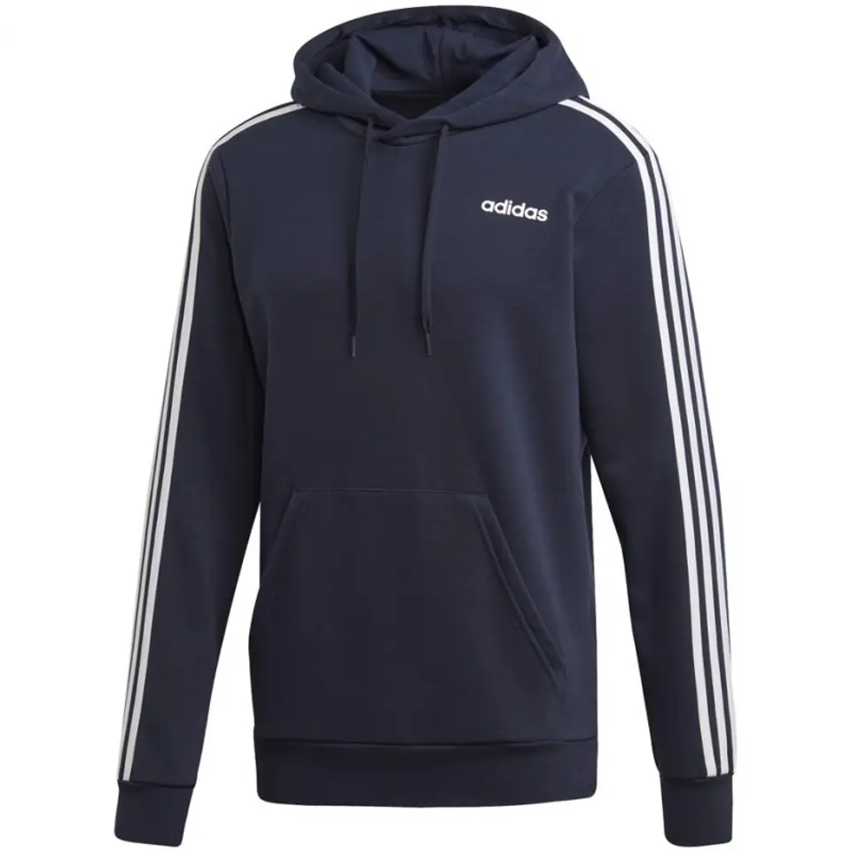 ⁨Bluza adidas Essentials 3 Stripes Pullover French Terry czarna M DU0499 (kolor Czarny, rozmiar M)⁩ w sklepie Wasserman.eu