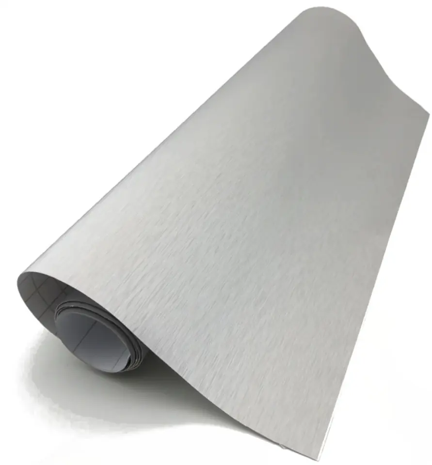 ⁨Folia okleina rolka aluminium imitująca metal metalic szczotkowana szara 1,52x30m⁩ w sklepie Wasserman.eu