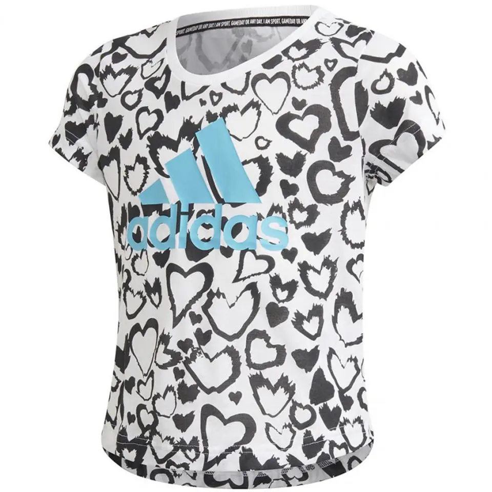 ⁨Koszulka adidas Must Haves Graphic Tee Jr GE0937 (kolor Biały, rozmiar 128cm)⁩ w sklepie Wasserman.eu