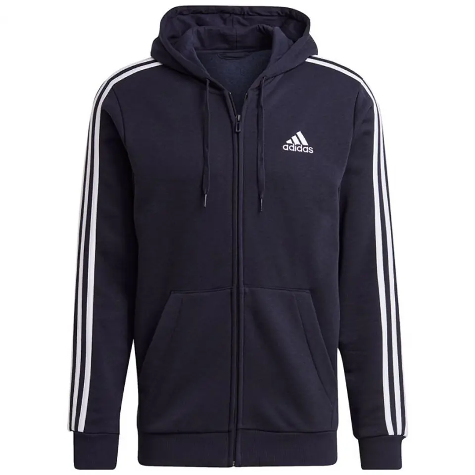 ⁨Bluza adidas Essentials Full-Zip Hoodie M GK9053 (kolor Granatowy, rozmiar S)⁩ w sklepie Wasserman.eu