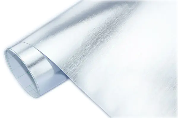 Folia odcinek błyszcz szczotkowa srebrna 1,52x0,1m w sklepie Wasserman.eu