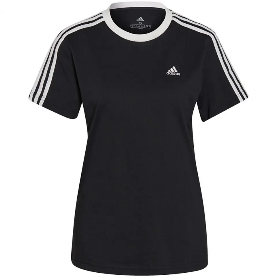 ⁨Koszulka adidas Essentials 3-Stripes W GS1379 (kolor Czarny, rozmiar XS)⁩ w sklepie Wasserman.eu