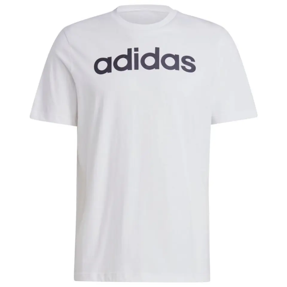 ⁨Koszulka adidas Essentials Single Jersey Linear Embroidered Logo Tee M (kolor Biały, rozmiar M)⁩ w sklepie Wasserman.eu