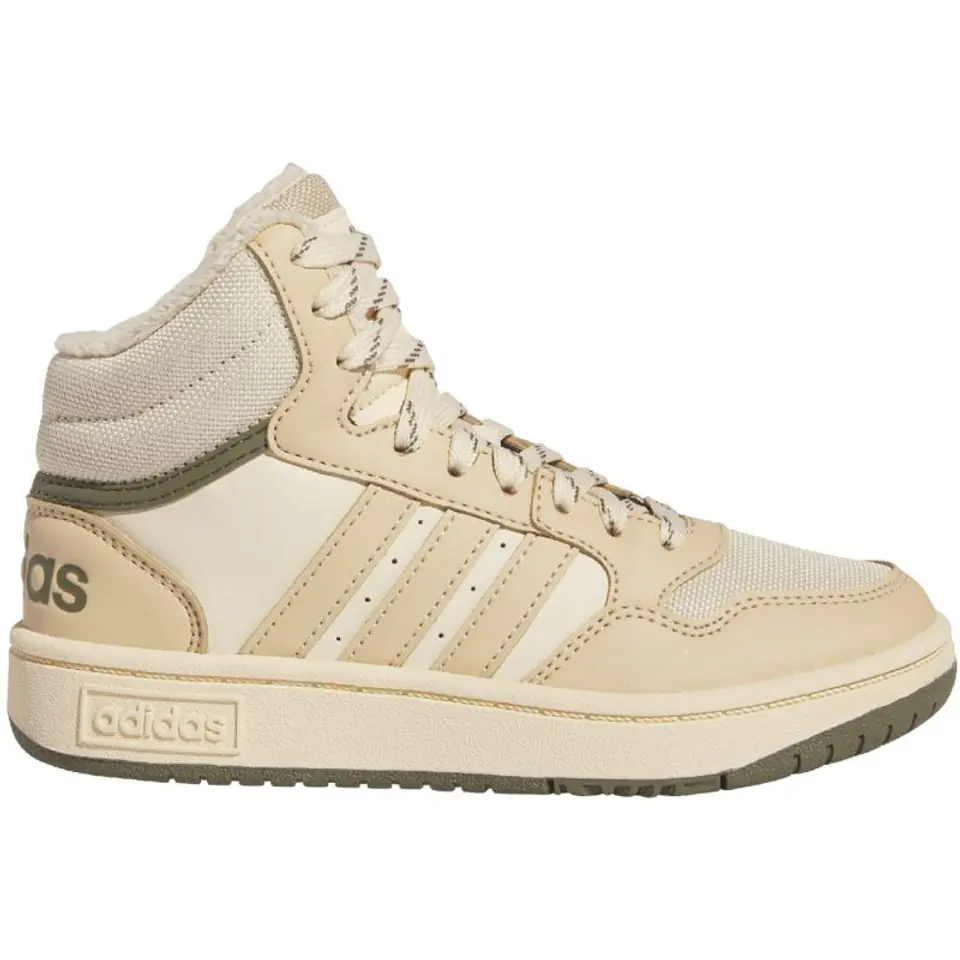 ⁨Buty adidas Hoops Mid 3.0 Jr (kolor Beżowy/Kremowy, rozmiar 37 1/3)⁩ w sklepie Wasserman.eu