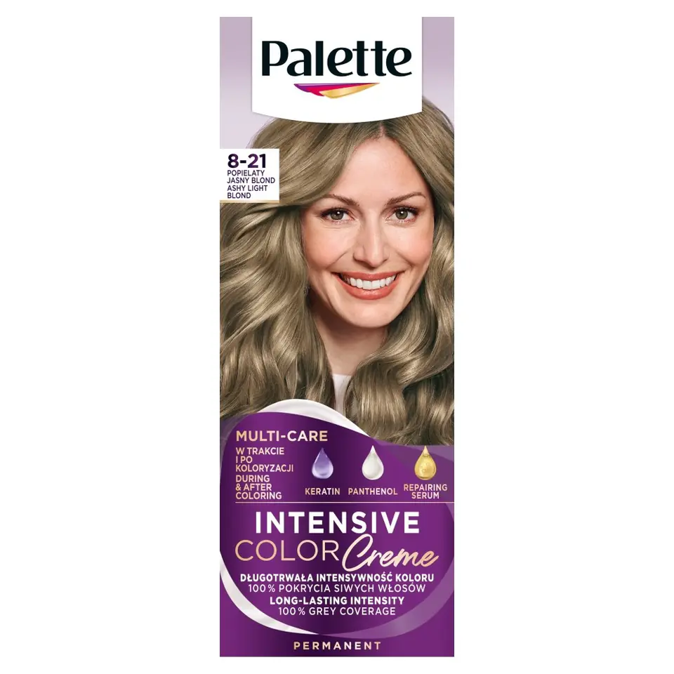 ⁨Palette Intensive Color Creme Coloring cream No. 8-21 ash light blond 1op.⁩ at Wasserman.eu