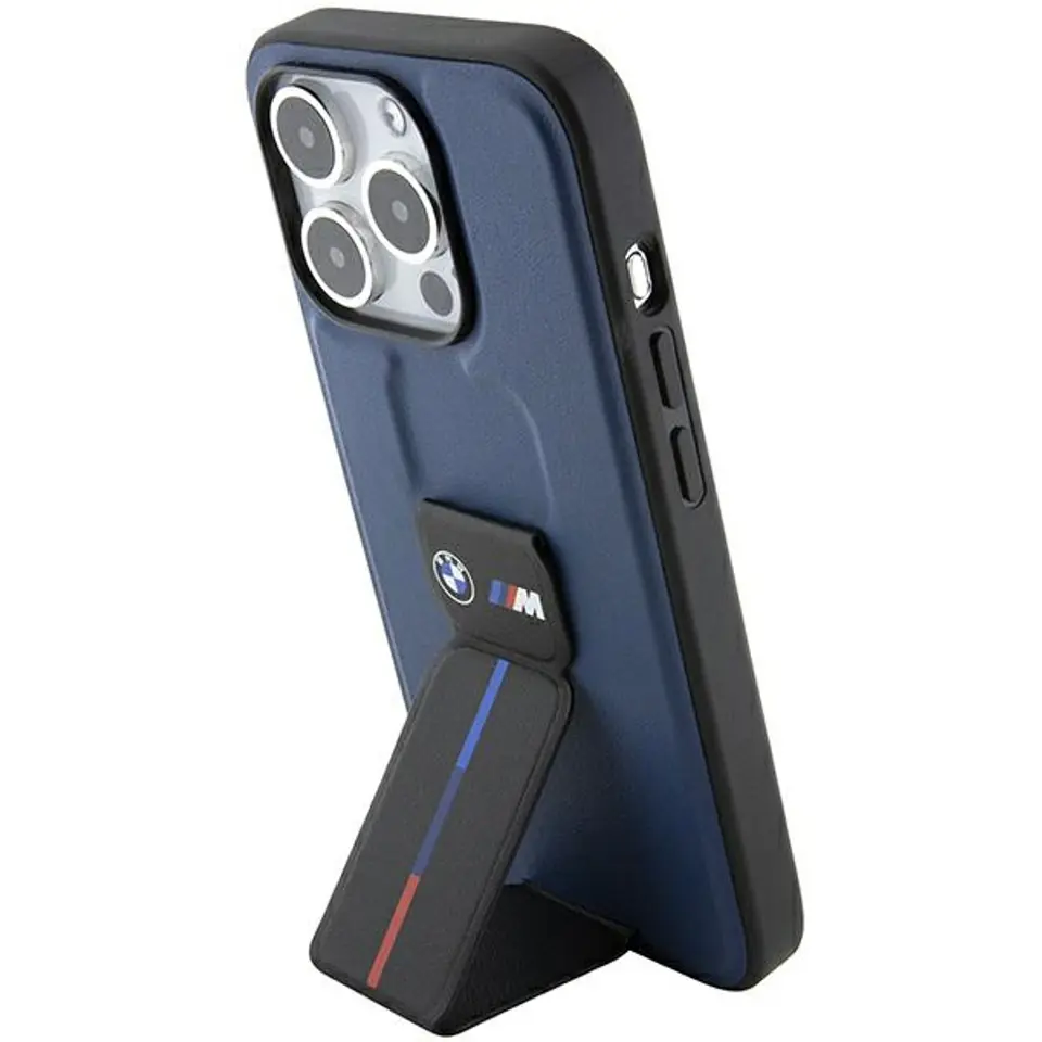 ⁨BMW BMHCP15LGSPBIV iPhone 15 Pro 6.1" granatowy/navy hardcase M Grip Stand Bicolor⁩ w sklepie Wasserman.eu