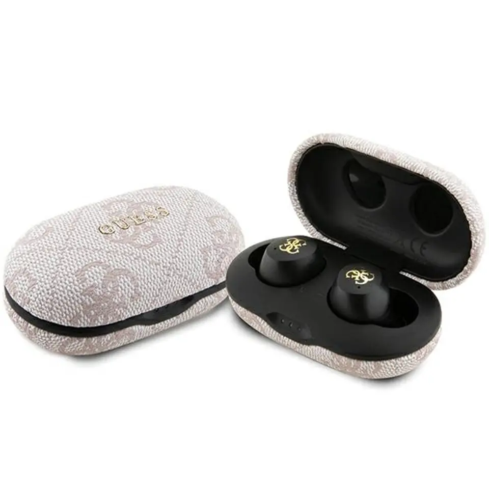 ⁨Guess słuchawki Bluetooth GUTWSP4EGPTWS + stacja dokująca ENC różowy/pink 4G Metal⁩ w sklepie Wasserman.eu