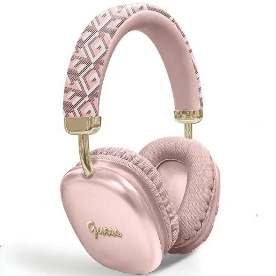 ⁨Guess słuchawki nauszne Bluetooth GUBHK1GCTCSP różowy/pink Gcube Metallic Script Logo⁩ w sklepie Wasserman.eu