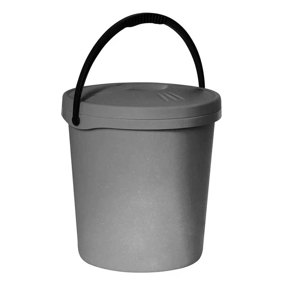 ⁨Wiadro z pokrywą 16 L szary⁩ w sklepie Wasserman.eu