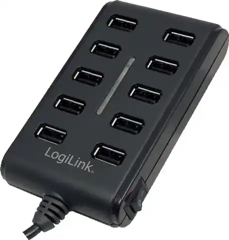 ⁨Hub USB LOGILINK USB 2.0 Hub 10-Port z włącznikiem On/Off⁩ w sklepie Wasserman.eu