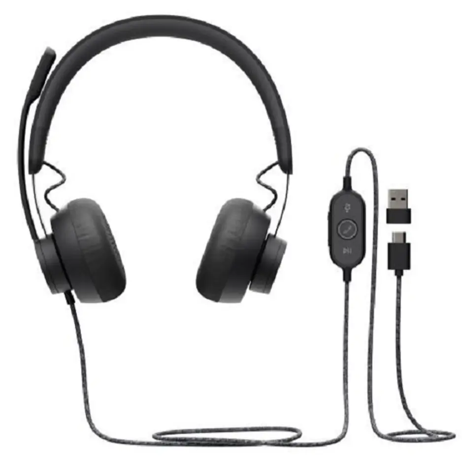 ⁨Słuchawki z mikrofonem LOGITECH 981-000870 Czarny⁩ w sklepie Wasserman.eu