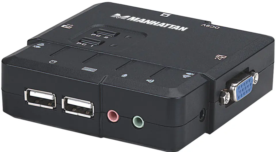 ⁨Przełącznik KVM MANHATTAN 2-Port KVM Switch 151252⁩ w sklepie Wasserman.eu