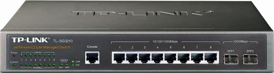 ⁨TP-Link TL-SG3210 JetStream 8-Port Gigabit L2 Lite Managed Switch with 2 SFP⁩ at Wasserman.eu