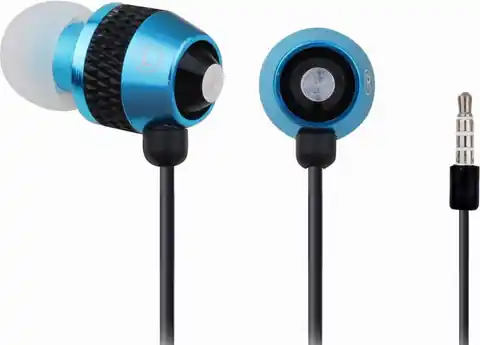 ⁨Słuchawki douszne z mikrofonem GEMBIRD MHS-EP-002 (0.9m /3.5 mm wtyk/Czarno-niebieski)⁩ w sklepie Wasserman.eu