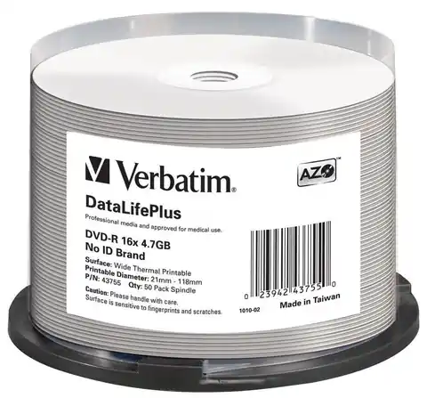 ⁨DVD-R VERBATIM 4.7 GB 16x Spindle 50 pcs⁩ at Wasserman.eu