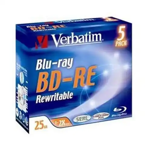⁨BD-RE VERBATIM 25 GB 2x Jewel Case 5 pcs.⁩ at Wasserman.eu