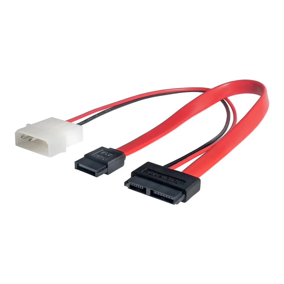 ⁨Kabel Akyga AK-CA-45 (SATA Slimline 7 - Molex 4-pin, SATA ; 0,20m; wielokolorowy)⁩ w sklepie Wasserman.eu