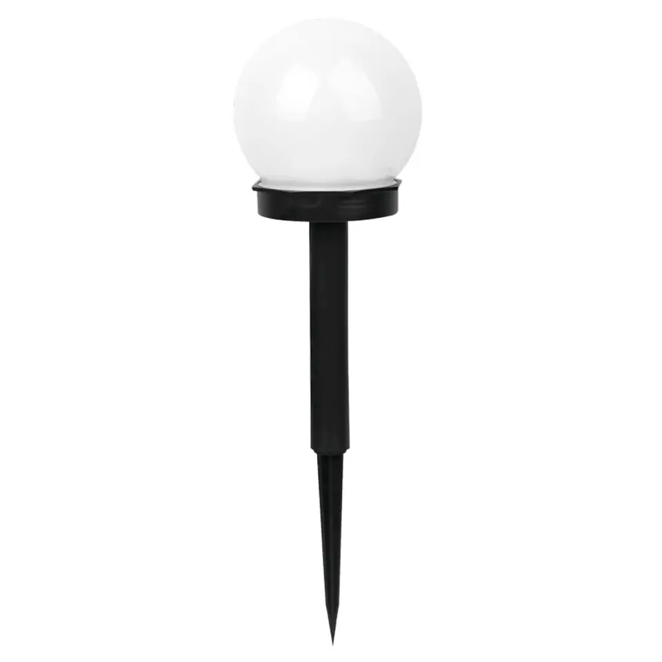 ⁨SOLAR LAMP 6500K LED BALL WHITE PLASTIC BLACK⁩ at Wasserman.eu