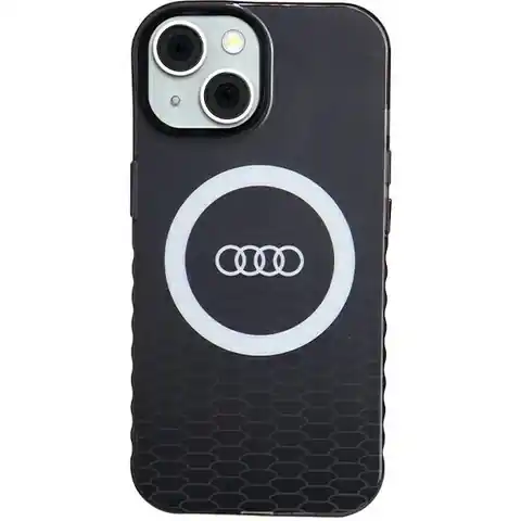 ⁨Audi IML Big Logo MagSafe Case iPhone 15 / 14 / 13 6.1" czarny/black hardcase AU-IMLMIP15-Q5/D2-BK⁩ w sklepie Wasserman.eu