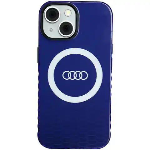 ⁨Audi IML Big Logo MagSafe Case iPhone 15 / 14 / 13 6.1" niebieski/navy blue hardcase AU-IMLMIP15-Q5/D2-BE⁩ w sklepie Wasserman.eu