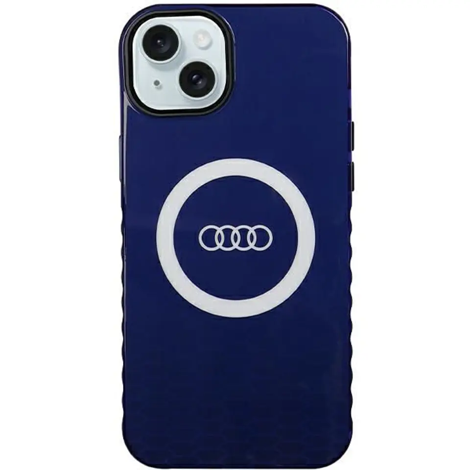 ⁨Audi IML Big Logo MagSafe Case iPhone 15 Plus / 14 Plus 6.7" niebieski/navy blue hardcase AU-IMLMIP15M-Q5/D2-BE⁩ w sklepie Wasserman.eu