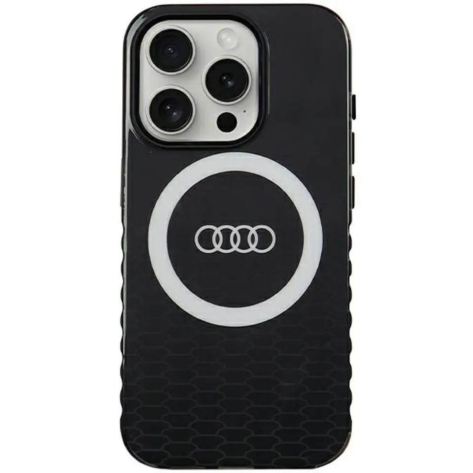 ⁨Audi IML Big Logo MagSafe Case iPhone 15 Pro 6.1" czarny/black hardcase AU-IMLMIP15P-Q5/D2-BK⁩ w sklepie Wasserman.eu