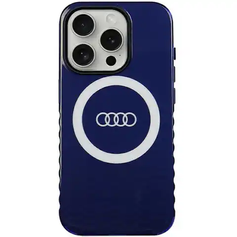 ⁨Audi IML Big Logo MagSafe Case iPhone 15 Pro 6.1" niebieski/navy blue hardcase AU-IMLMIP15P-Q5/D2-BE⁩ w sklepie Wasserman.eu