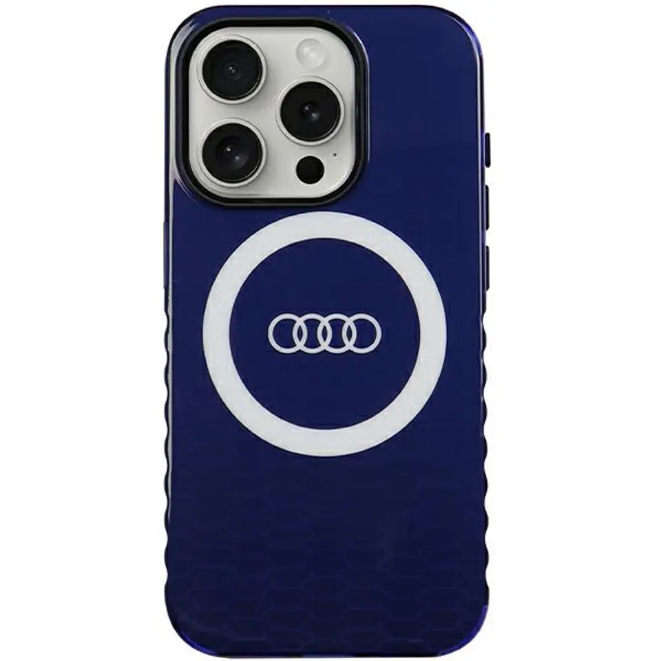 ⁨Audi IML Big Logo MagSafe Case iPhone 15 Pro 6.1" niebieski/navy blue hardcase AU-IMLMIP15P-Q5/D2-BE⁩ w sklepie Wasserman.eu