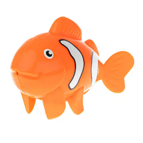 ⁨Bath toy wind-up orange fish⁩ at Wasserman.eu