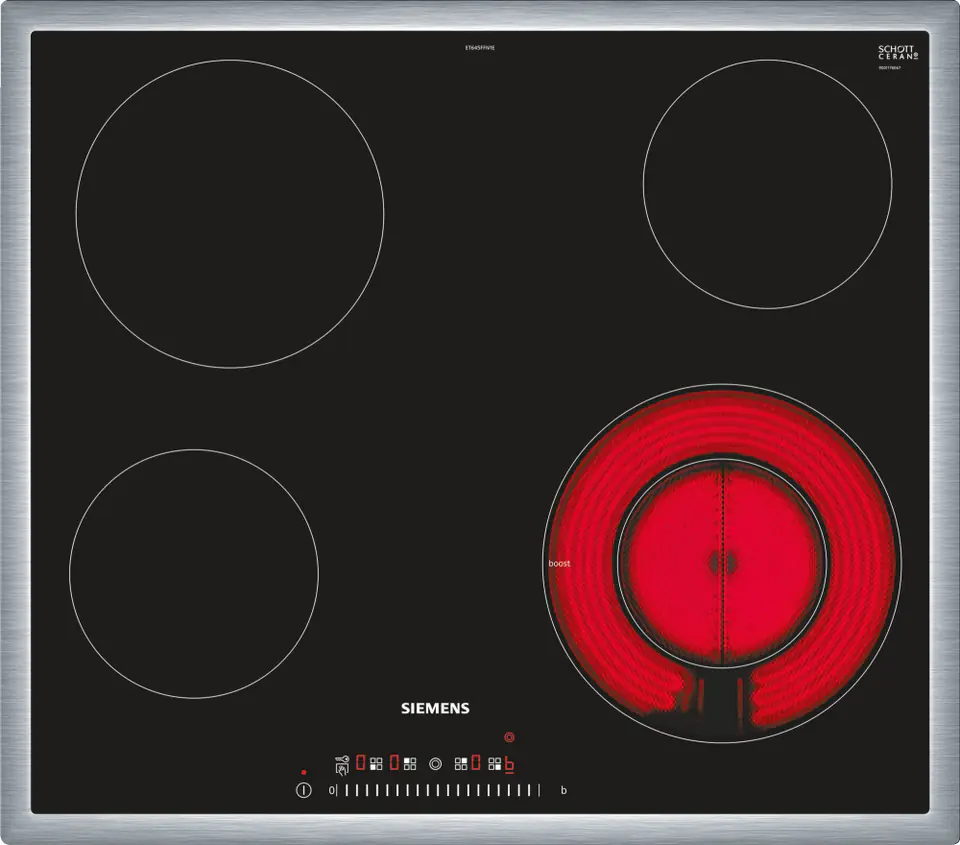 ⁨Siemens iQ300 ET645FFN1E hob Black Built-in 60 cm Ceramic 4 zone(s)⁩ at Wasserman.eu