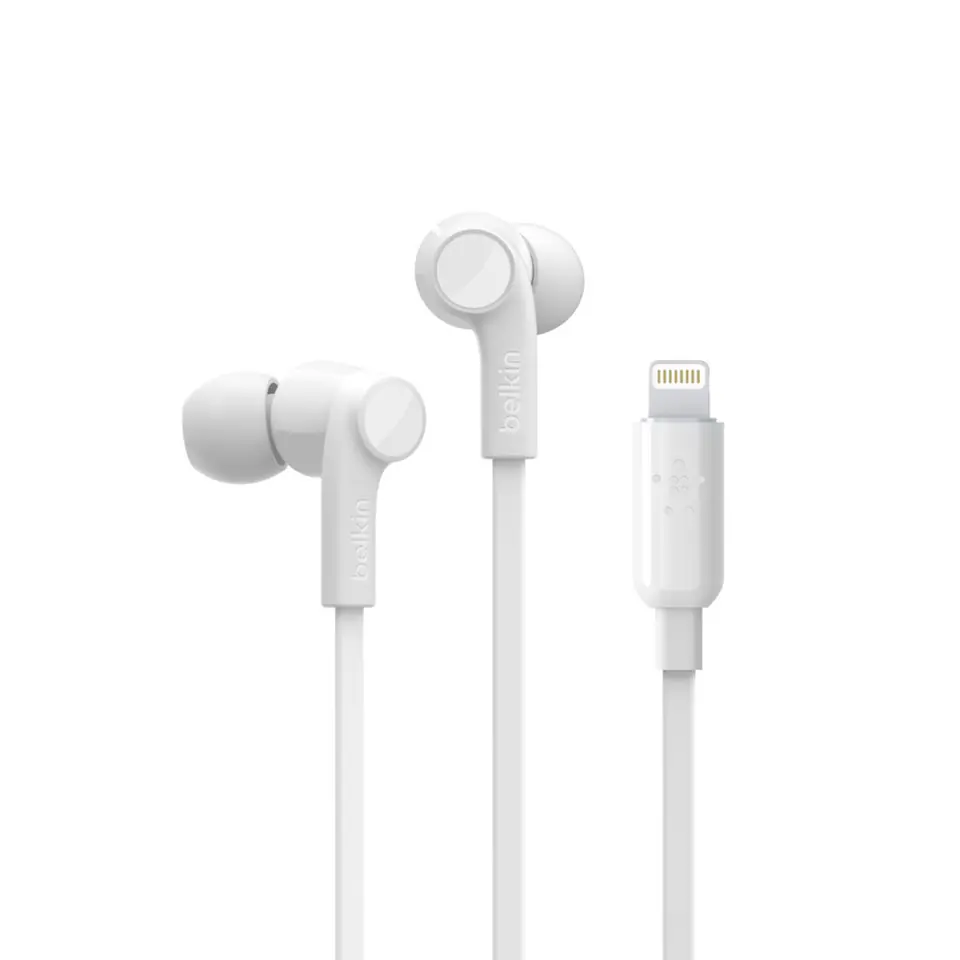 Słuchawki z mikrofonem Douszne Wbudowany BELKIN Rockstar Biały (1.12m /Lightning wtyk/Biały) w sklepie Wasserman.eu