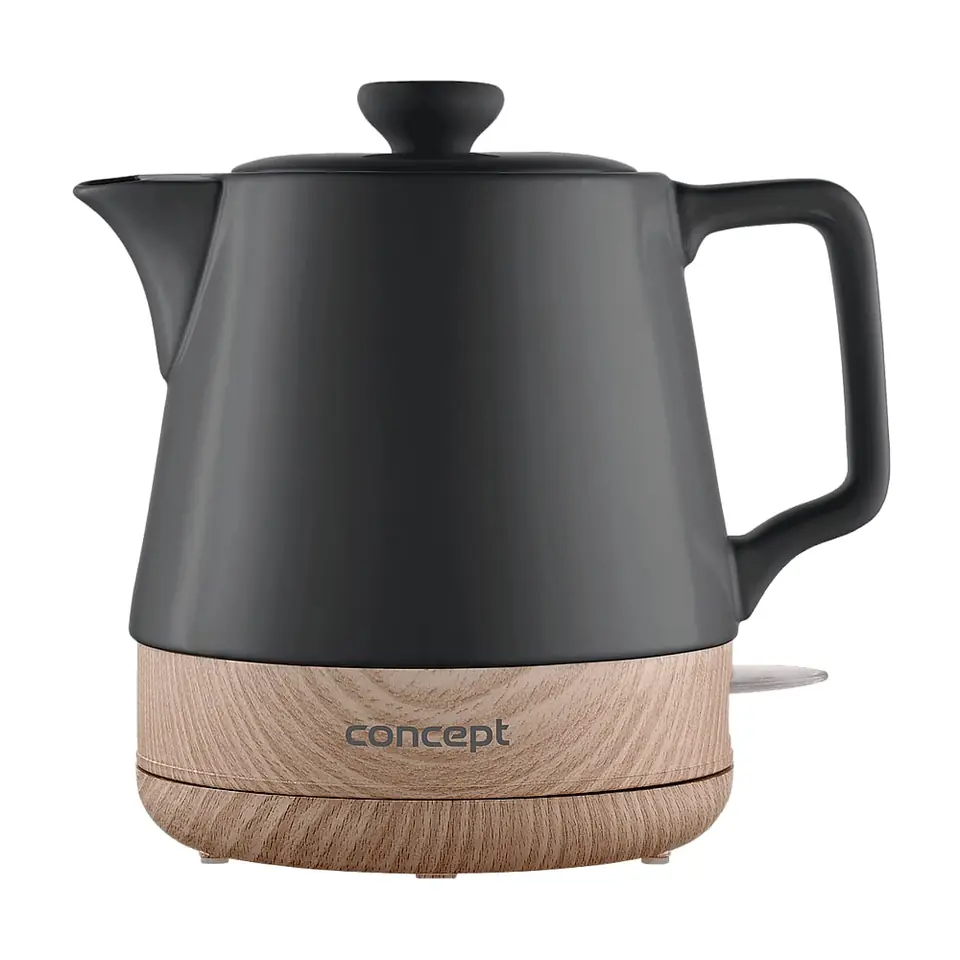 ⁨Concept RK0062 electric kettle 1 L 1200 W Anthracite, Wood⁩ at Wasserman.eu