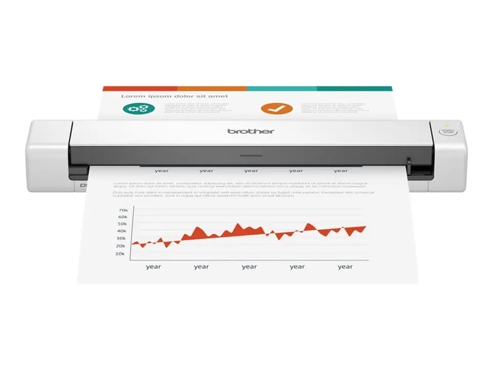 ⁨Brother DS-640 scanner Handheld scanner 1200 x 1200 DPI A4 Black, White⁩ at Wasserman.eu