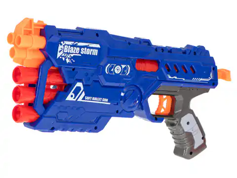 ⁨Pistolet na piankowe strzałki maszynowy Blaze Storm + 10 strzałek niebieski⁩ w sklepie Wasserman.eu