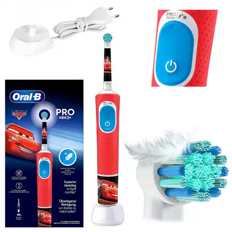⁨Oral-B | Vitality PRO Kids Cars | Electric Toothbrush | Rechargeable | For kids | Number of brush heads included 1 | Number of teeth brushing modes 2 | Red⁩ at Wasserman.eu