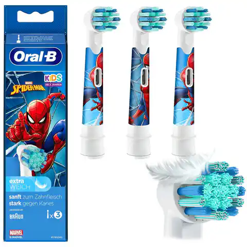 ⁨ORAL-B KIDS SPIDER-MAN Replacement electric toothbrush heads 3 pc(s) White⁩ at Wasserman.eu