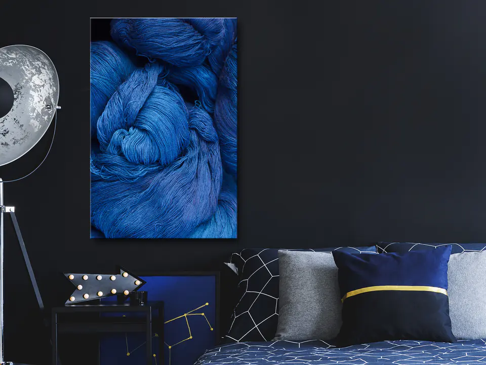 ⁨Obraz - Niebieska włóczka (1-częściowy) pionowy (rozmiar 20x30, wykończenie Premium Print)⁩ w sklepie Wasserman.eu
