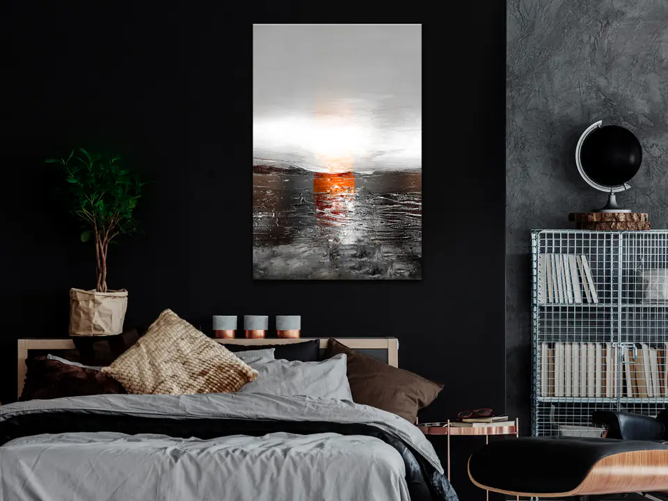 ⁨Obraz - Abstrakcyjny zachód słońca (1-częściowy) pionowy (rozmiar 80x120, wykończenie Na płótnie włoskim)⁩ w sklepie Wasserman.eu