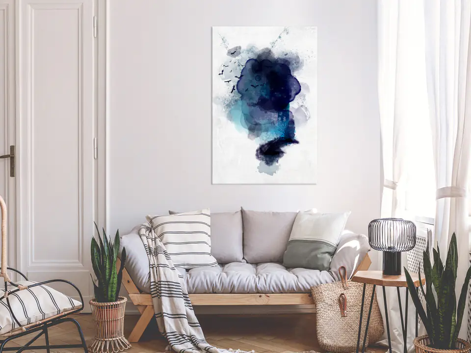 ⁨Obraz - Błękitne wspomnienie (1-częściowy) pionowy (rozmiar 40x60, wykończenie Na płótnie włoskim)⁩ w sklepie Wasserman.eu