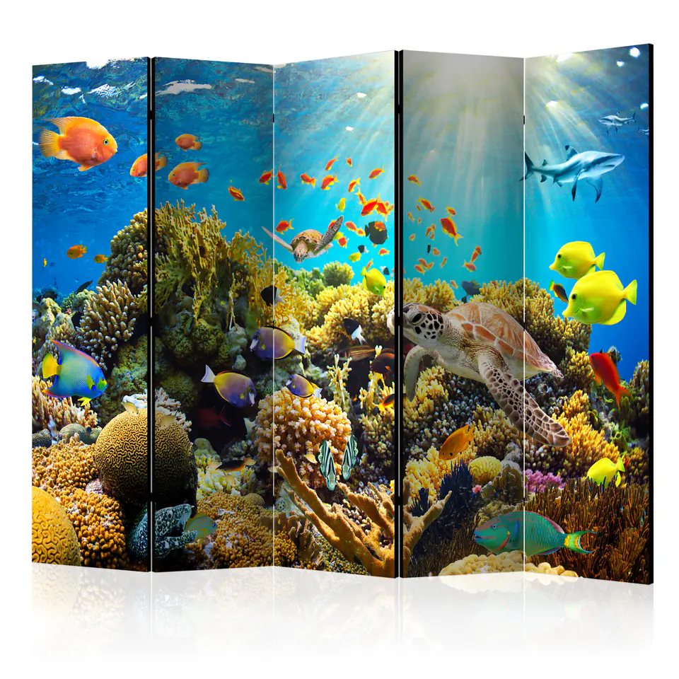 ⁨5-piece screen - Underwater World II [Room Dividers] (size 225x172)⁩ at Wasserman.eu