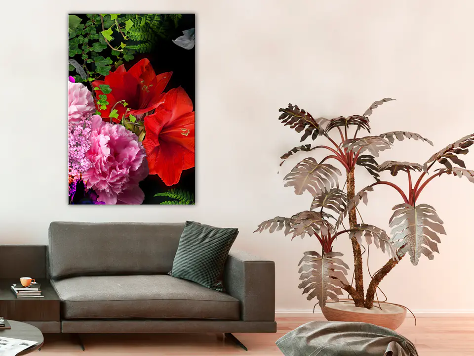 ⁨Obraz - Kwiatowa symfonia (1-częściowy) pionowy (rozmiar 80x120, wykończenie Premium Print)⁩ w sklepie Wasserman.eu
