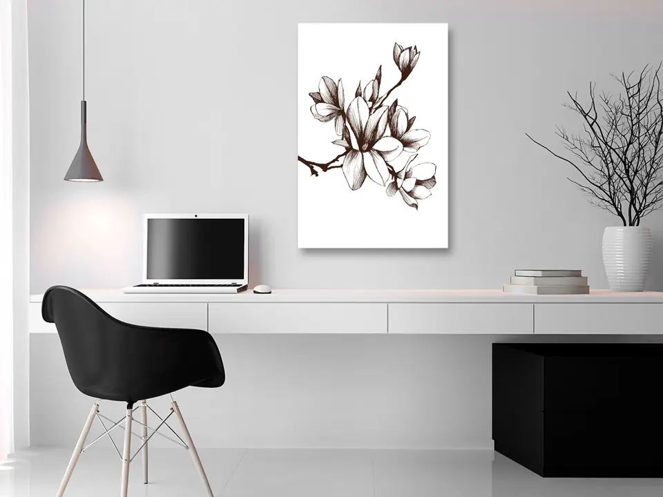 ⁨Obraz - Renesansowe magnolie (1-częściowy) pionowy (rozmiar 40x60, wykończenie Na płótnie włoskim)⁩ w sklepie Wasserman.eu