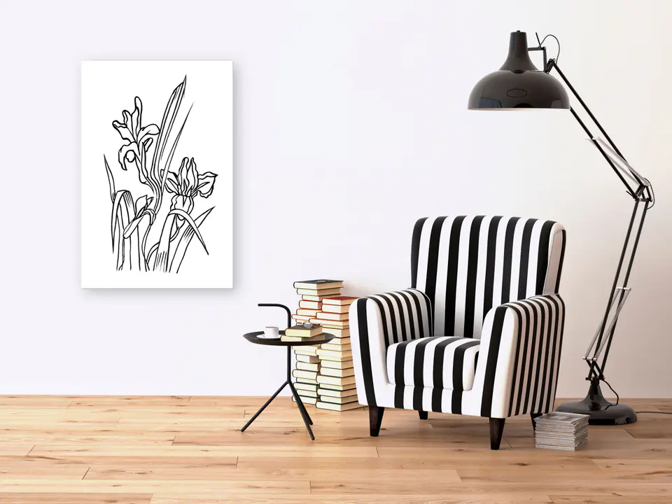 ⁨Obraz - Zakochane irysy (1-częściowy) pionowy (rozmiar 60x90, wykończenie Standard)⁩ w sklepie Wasserman.eu