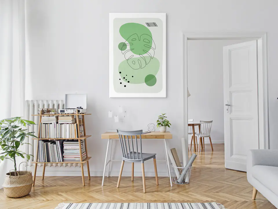 ⁨Obraz - Zielona estetyka Monstery (1-częściowy) pionowy (rozmiar 20x30, wykończenie Premium Print)⁩ w sklepie Wasserman.eu