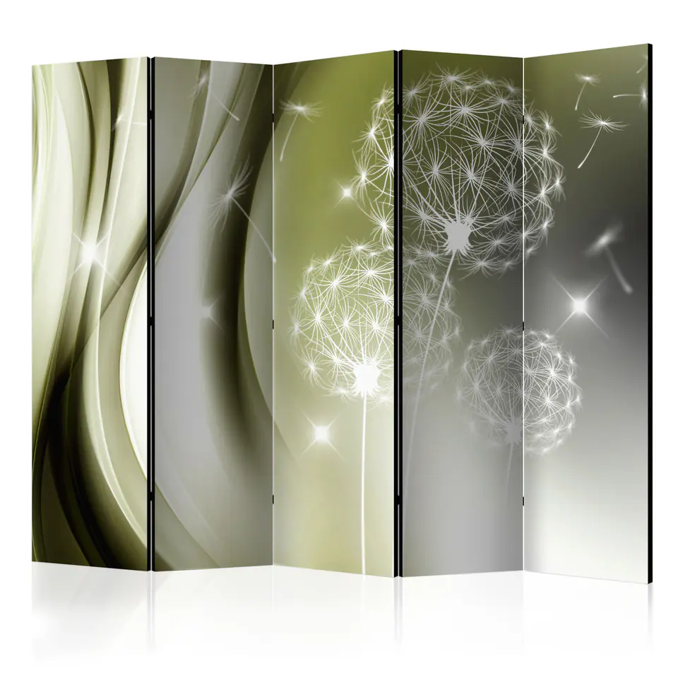 ⁨5-piece screen - Green delicacy II [Room Dividers] (size 225x172)⁩ at Wasserman.eu