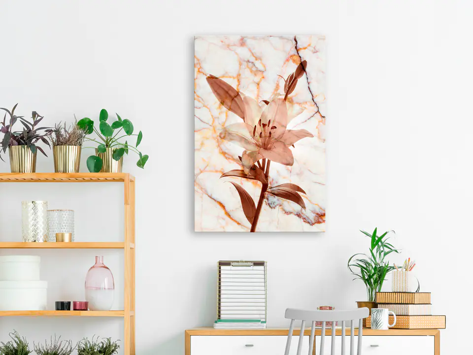 ⁨Obraz - Mediolańska lilia (1-częściowy) pionowy (rozmiar 40x60, wykończenie Na płótnie włoskim)⁩ w sklepie Wasserman.eu