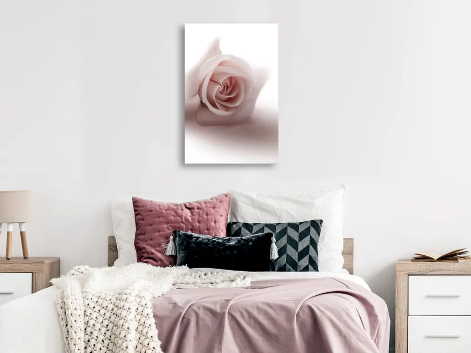 ⁨Obraz - Różany cień (1-częściowy) pionowy (rozmiar 60x90, wykończenie Na płótnie włoskim)⁩ w sklepie Wasserman.eu